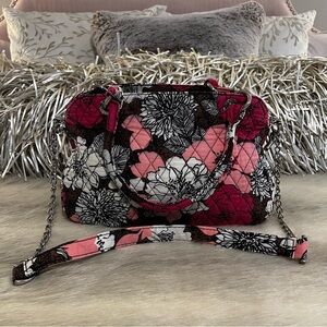 VERA BRADLEY Mocha Rouge 2011 Chain Bag Pink Red Floral Shoulder Hand Y2K Silver